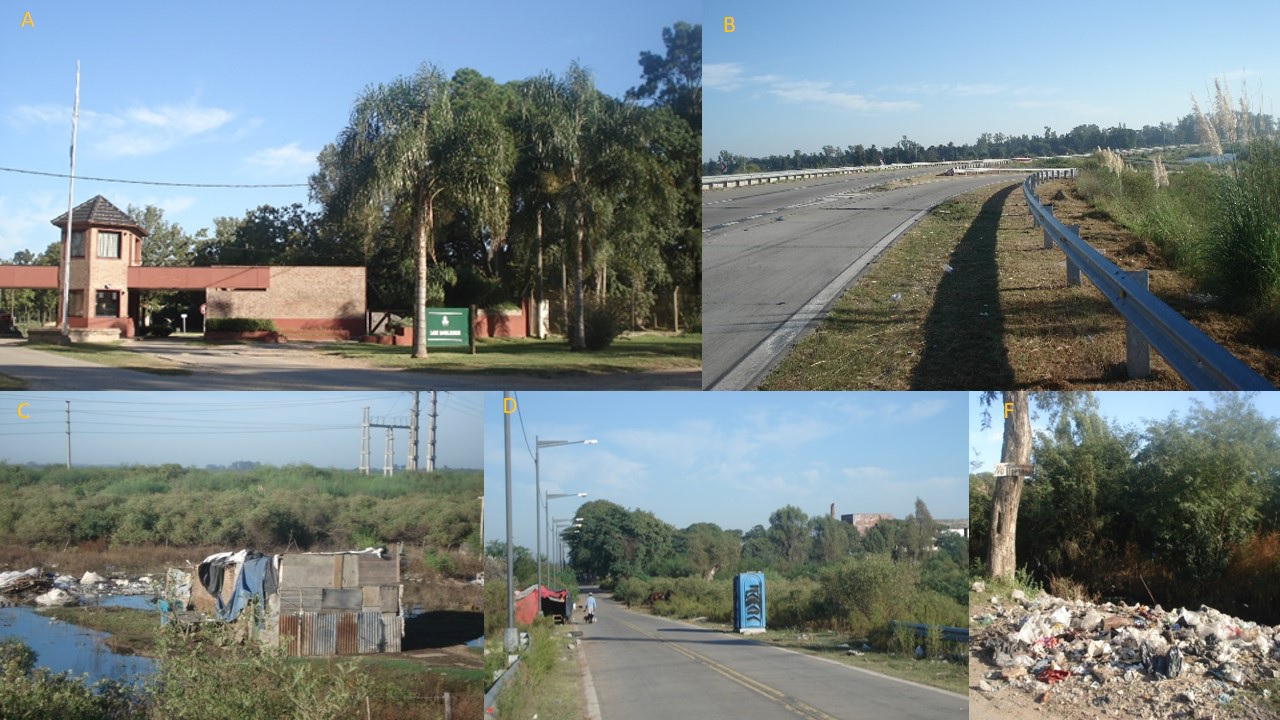 Contrastes socio-ambientales en el sector 1: Country Los Molinos  (Recreo) y La Vieja Tablada (Distrito Santa Fe)