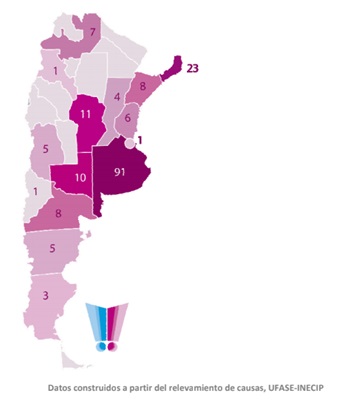 Principales zonas de
explotación, según causas judiciales