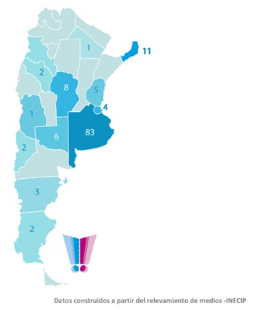 Principales zonas de
explotación, según medios de comunicación