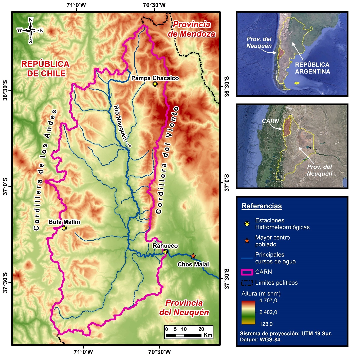 Localización de la Cuenca Alta del Río Neuquén