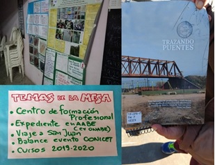 Figura 11. La revista de Puente de Fierro (izq.) y el trabajo colectivo  en las MTP (der.).