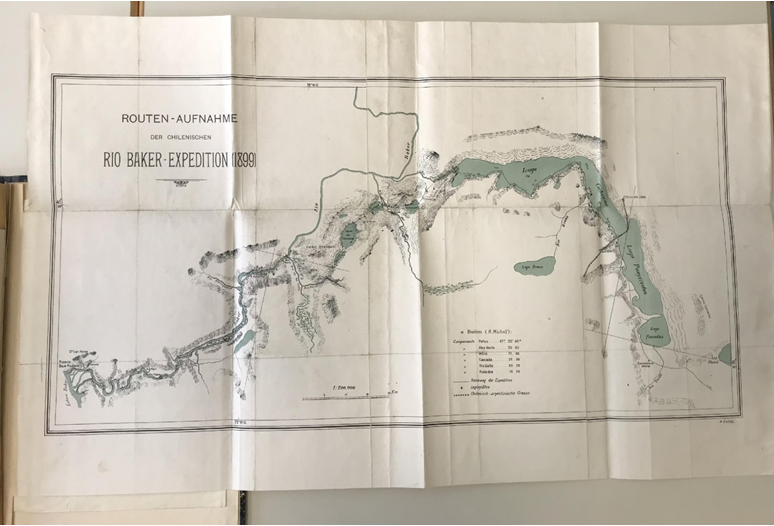 Comisión exploradora del  Canal Baker I. Mapa impreso con base en los datos compilados en la expedición  de 1899.