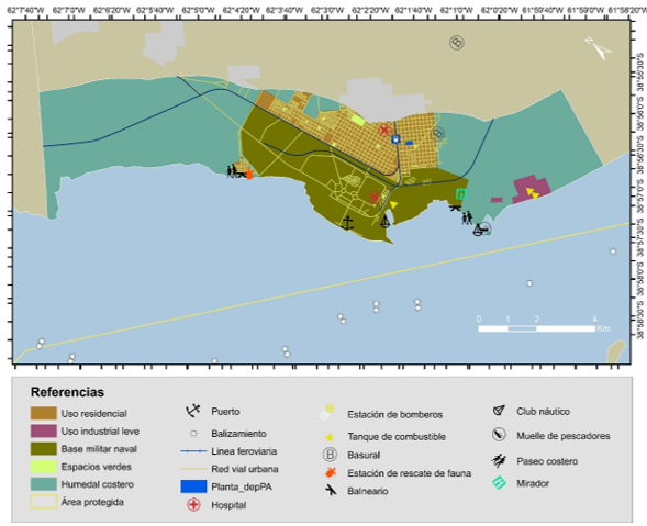 Mapa  de heterogeneidad de usos de suelo y actividades del subsistema Punta  Alta