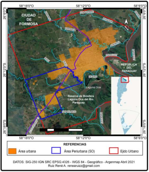 Área de estudio: ciudad de Formosa, provincia de Formosa,  Argentina