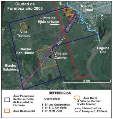 Periurbano de la ciudad de Formosa, sector suroeste año 2000