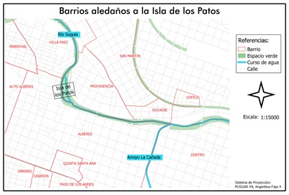  Barrios aledaños a la Isla de los Patos - Elaboración propia