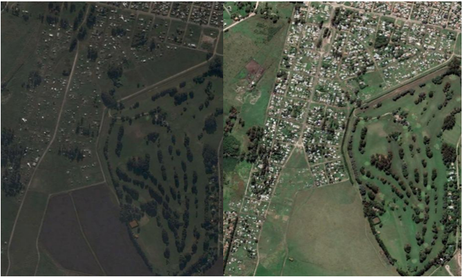 Aerofotos
Barrio Nuevo Golf, de 2003 (izquierda) y 2020 (derecha)